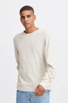 BLEND Shirt Longsleeve BHTee Khaki/Weiß