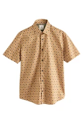 Next Kurzarmhemd Braun/Beige