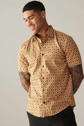 Next Kurzarmhemd Braun/Beige