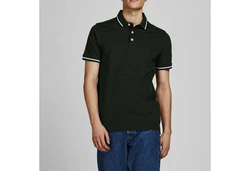 Jack & Jones Poloshirt JJEPAULOS 2er Pack Grün/Dunkelgrün/Dunkelblau