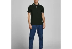 Jack & Jones Poloshirt JJEPAULOS 2er Pack Grün/Dunkelgrün/Dunkelblau