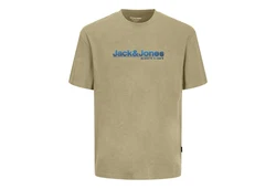 Jack & Jones T-Shirt Jcopuff SS Tee Crew Neck Khaki/Dunkelgrün