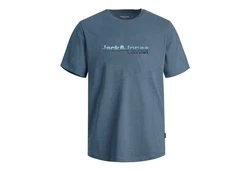 Jack & Jones T-Shirt Jcopuff SS Tee Crew Neck Blau/Dunkelblau/Hellblau/Grau