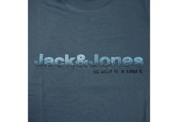 Jack & Jones T-Shirt Jcopuff SS Tee Crew Neck Blau/Dunkelblau/Hellblau/Grau