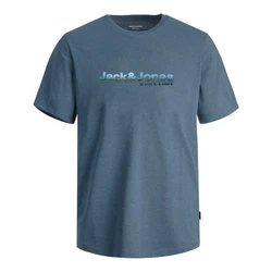 Jack & Jones T-Shirt Jcopuff SS Tee Crew Neck Blau/Dunkelblau/Hellblau/Grau