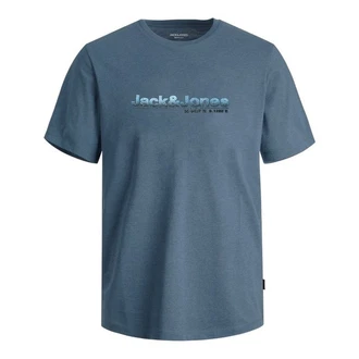 Jack & Jones T-Shirt Jcopuff SS Tee Crew Neck Blau/Dunkelblau/Hellblau/Grau