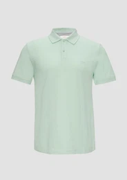 Kurzarmshirt Poloshirt aus Baumwollpiqu Stickerei