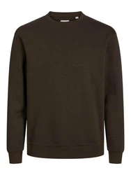 JACK & JONES Sweatshirt JJEBradley Dunkelgrün/Khaki/Dunkelbraun