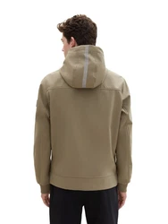 TOM TAILOR Jacke Softshelljacke mit Kapuze oliv/schwarz