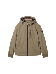 TOM TAILOR Jacke Softshelljacke mit Kapuze oliv/schwarz