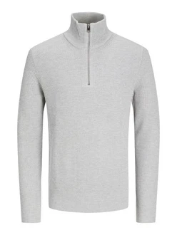 Jack & Jones Strickpullover JJEPERFECT Grau/Hellgrau