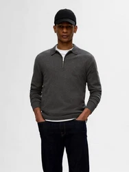 SELECTED HOMME Strickpullover SLHBerg (1-tlg) Dunkelgrau/Grau/Dunkelgrün/Hellgrau