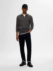 SELECTED HOMME Strickpullover SLHBerg (1-tlg) Dunkelgrau/Grau/Dunkelgrün/Hellgrau