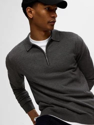 SELECTED HOMME Strickpullover SLHBerg (1-tlg) Dunkelgrau/Grau/Dunkelgrün/Hellgrau