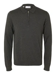 SELECTED HOMME Strickpullover SLHBerg (1-tlg) Dunkelgrau/Grau/Dunkelgrün/Hellgrau