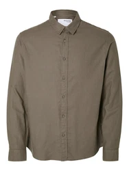 SELECTED HOMME Langarmhemd Owen dunkelbraun
