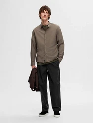 SELECTED HOMME Langarmhemd Owen dunkelbraun