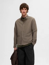 SELECTED HOMME Langarmhemd Owen dunkelbraun