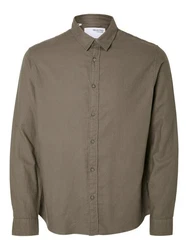 SELECTED HOMME Langarmhemd Owen dunkelbraun