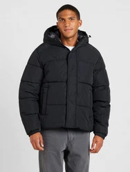 Jack & Jones Steppjacke JJEBRADLEY PUFFER HOOD SN Schwarz/Dunkelblau