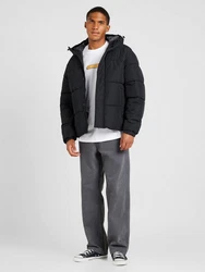 Jack & Jones Steppjacke JJEBRADLEY PUFFER HOOD SN Schwarz/Dunkelblau