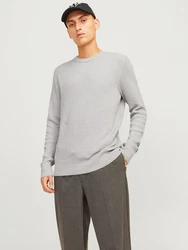 JACK & JONES Pullover JJEPerfect Grau/Hellgrau