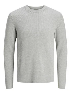 JACK & JONES Pullover JJEPerfect Grau/Hellgrau