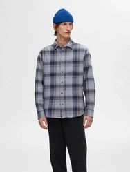 SELECTED HOMME Hemd SLHOwen Blau/Grau/Hellblau/Dunkelblau