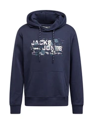 JACK & JONES Sweatshirt JCOOUTDOOR LOGO SWEAT HOOD SN Dunkelblau/Hellblau
