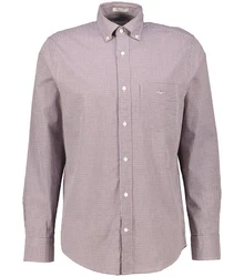 Gant Langarmhemd Hemd POPLIN MICRO GINGHAM SHIRT Dunkelrot/Rot/Bordeaux
