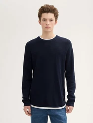 TOM TAILOR Denim Strickpullover 2-in-1-Look 