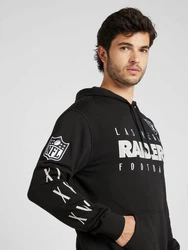 New Era NFL Patch Las Vegas Raiders Hoodie Sweatshirt schwarz/weiß