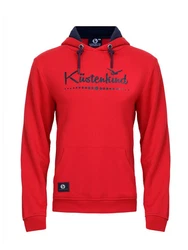 Schietwetter Kapuzenpullover Herren Hoodie Kustenkind Rot