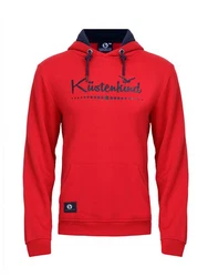 Schietwetter Kapuzenpullover Herren Hoodie Kustenkind Rot