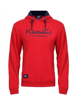 Schietwetter Kapuzenpullover Herren Hoodie Kustenkind Rot