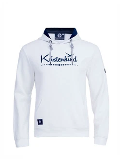 Schietwetter Kapuzenpullover Herren Hoodie Kustenkind Blau/Creme/Weiß