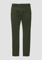 s.Oliver Stoffhose Regular Fit Strukturierte Chino Garment Dye Dunkelgrün/Khaki/Grün