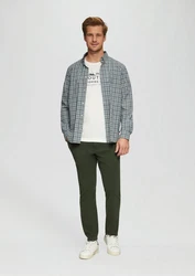 s.Oliver Stoffhose Regular Fit Strukturierte Chino Garment Dye Dunkelgrün/Khaki/Grün