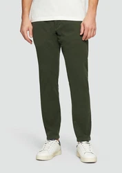 s.Oliver Stoffhose Regular Fit Strukturierte Chino Garment Dye Dunkelgrün/Khaki/Grün