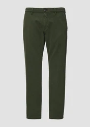 s.Oliver Stoffhose Regular Fit Strukturierte Chino Garment Dye Dunkelgrün/Khaki/Grün