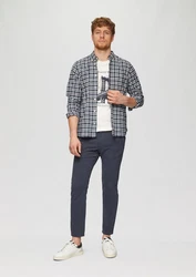 s.Oliver Stoffhose Regular Fit Strukturierte Chino Garment Dye Dunkelblau/Grau/Blau/Hellblau