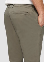 s.Oliver Stoffhose Regular Chino-Jogger Khaki/Dunkelgrün