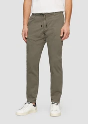 s.Oliver Stoffhose Regular Chino-Jogger Khaki/Dunkelgrün