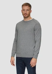 s.Oliver Strickpullover mit Raglanärmeln Grau/Dunkelgrau/Hellgrau