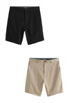 Next Chinoshorts Straight Fit 2er-Pack Khaki/Beige