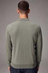 Next Polokragenpullover Langarm-Poloshirt Regular Fit Khaki/Grün/Grau/Dunkelgrün/Beige/Braun/Hellgrau