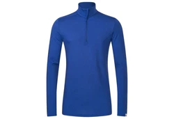 Kaipara Merino Sportswear Langarmshirt Merino Zip-Neck Herren Slimfit 200 Blau/Dunkelblau