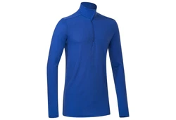 Kaipara Merino Sportswear Langarmshirt Merino Zip-Neck Herren Slimfit 200 Blau/Dunkelblau