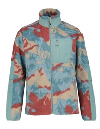 Fleeceshirt H PRINT FLEECEJACKE MEMPHIS mit kontrastfarbenem Logopatch am Oberarm