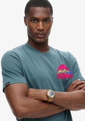 Superdry Rundhalsshirt GREAT OUTDOOR CHEST GRAPHC TEE Grün/Fliederfarben/Blau/Hellblau/Türkis